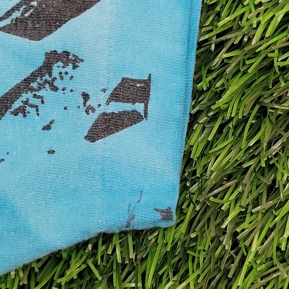 Vintage Y2K Ocean-Blue Cropped Shirt Medium 20x24 Blue Surfer - Picture 10 of 11